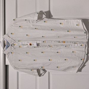 Denim flower men's size XL casual button down shirt